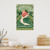 Retro Wimbledon Poster, Tennisbaan en Poster (Keuken)