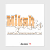Retro Wimpers Zakelijke Eigenaren Naam Sticker (Vel)