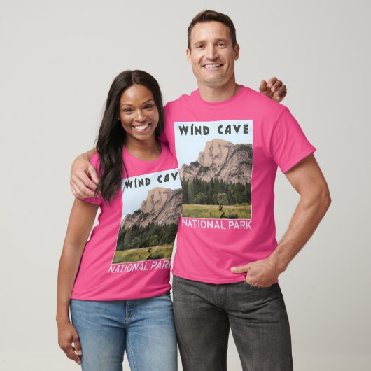 Retro Wind Cave National Park en buitenwandelingen T-shirt (Unisex)