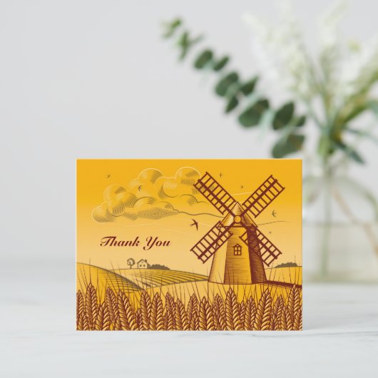Retro Windmill Briefkaart (Staand voorkant)
