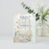 Retro Window Beach Scene Subliving Briefkaart (Staand voorkant)