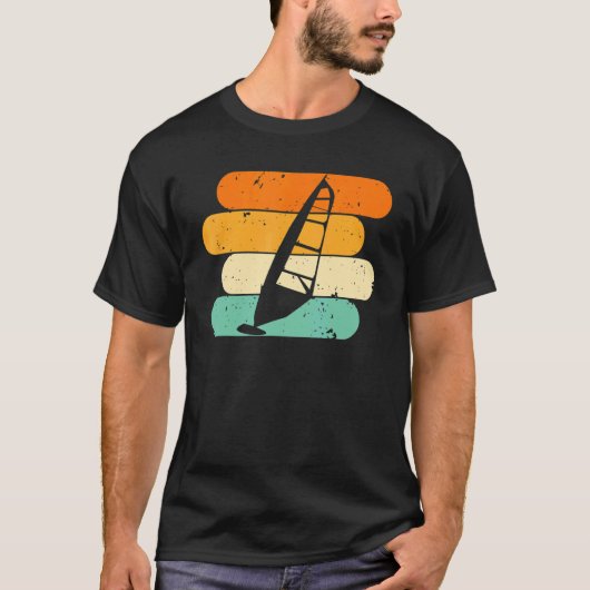 Retro Windsurfing Surfing Surfer Kitesurfer Windsu T-shirt (Voorkant)