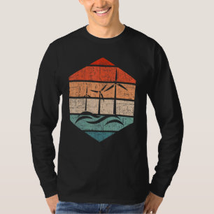 Retro Windturbine Tower Technician Renewable Energ T-shirt
