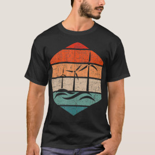 Retro Windturbine Tower Technician Renewable Energ T-shirt