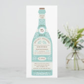 Retro Wine Fles Bridal Shower Invitation II Kaart (Staand voorkant)