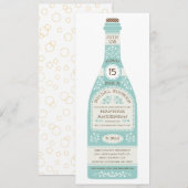 Retro Wine Fles Bridal Shower Invitation II Kaart (Voorkant / Achterkant)