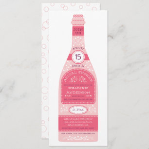 Retro Wine Fles Bridal Showuitnodiging Kaart