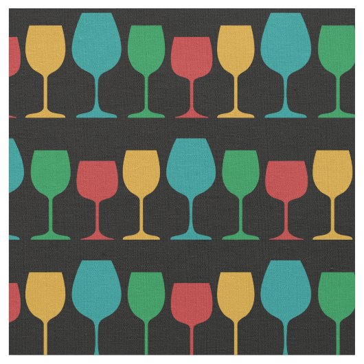 Retro Wine Glass Cute Mod Stof (Close Up)