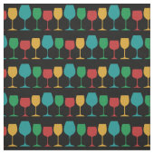 Retro Wine Glass Cute Mod Stof (Swatch)