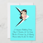 Retro Wink Surprise Turquoise w/ Rhyme Invitation Kaart (Voorkant)