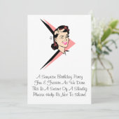Retro Wink Surprise Winks w/ Rhyme Invitations Par Kaart (Staand voorkant)