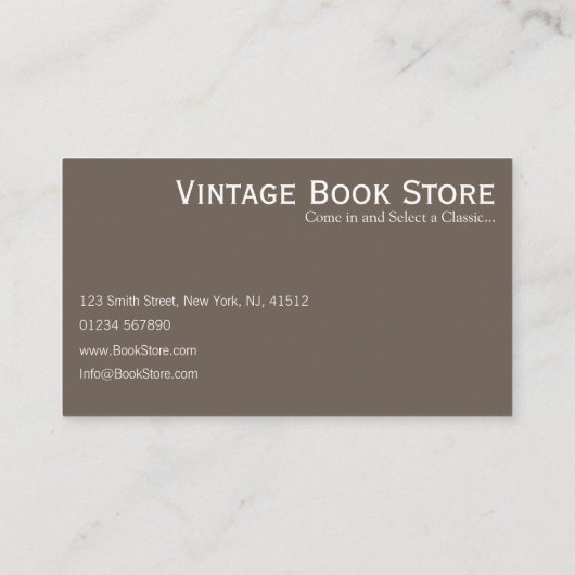 Retro,  winkel foto - Visitekaartje (Achterkant)