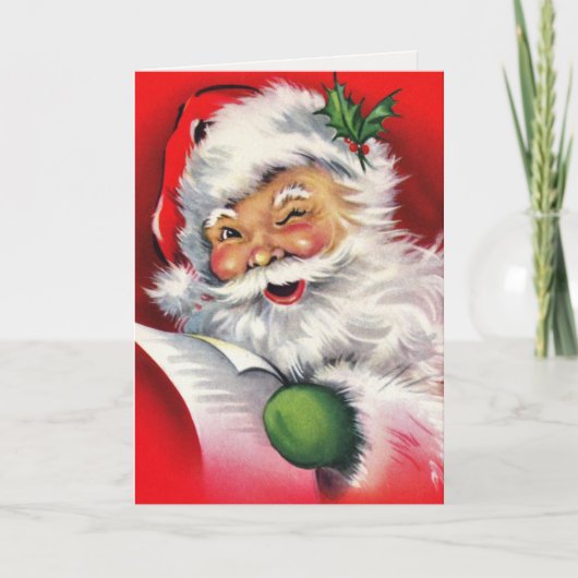  Retro Winking Santa Claus Kaart (Voorkant)