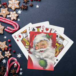  Retro Winking Santa Claus Kerstmis Pokerkaarten