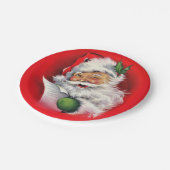 Retro Winking Santa die zijn lijst controleert Papieren Bordje (Gekanteld)