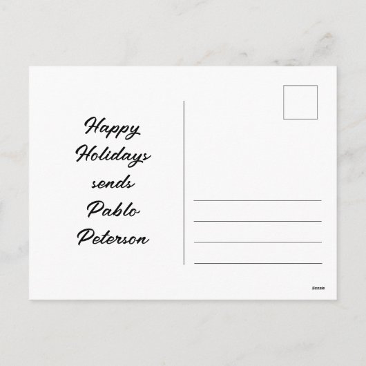 Retro Winter Cityscape Feestdagenkaart (Achterkant)