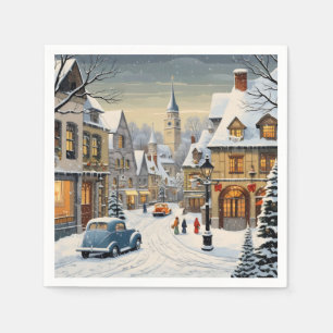 Retro Winter Cityscape Servet