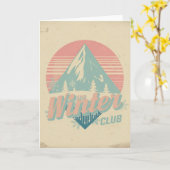 Retro Winter Club Kaart (Gele Bloem)