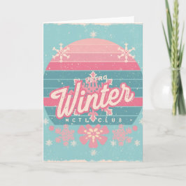 Retro Winter Club – Vintage Ski Wenskaart Kaart