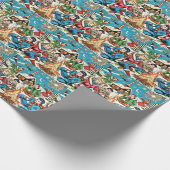 Retro Winter Comics Cadeaupapier (Hoek)