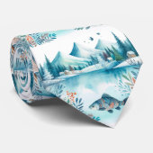 Retro Winter Gevist patroon Stropdas (Opgerold)