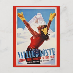  retro-winter Italiaans Alps-Briefkaart Briefkaart