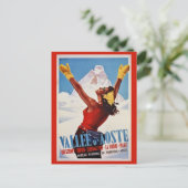 retro-winter Italiaans Alps-Briefkaart Briefkaart (Staand voorkant)
