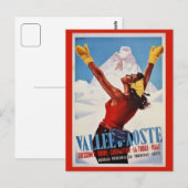  retro-winter Italiaans Alps-Briefkaart Briefkaart (Voorkant / Achterkant)