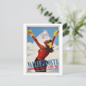  retro-winter Italiaanse Alpen Briefkaart (Staand voorkant)