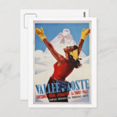  retro-winter Italiaanse Alpen Briefkaart (Voorkant / Achterkant)