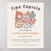 Retro Winter Kerstman Verjaardag Tijd Capsule Poster (Voorkant)