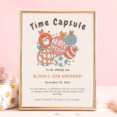 Retro Winter Kerstman Verjaardag Tijd Capsule Poster