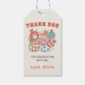 Retro Winter Kerstman Verjaardagsfeest Cadeaulabel (Voorkant)