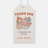 Retro Winter Kerstman Verjaardagsfeest Cadeaulabel (Achterkant)