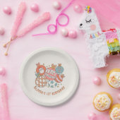 Retro Winter Kerstman Verjaardagsfeest Papieren Bordje (Feest)