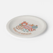 Retro Winter Kerstman Verjaardagsfeest Papieren Bordje (Gekanteld)