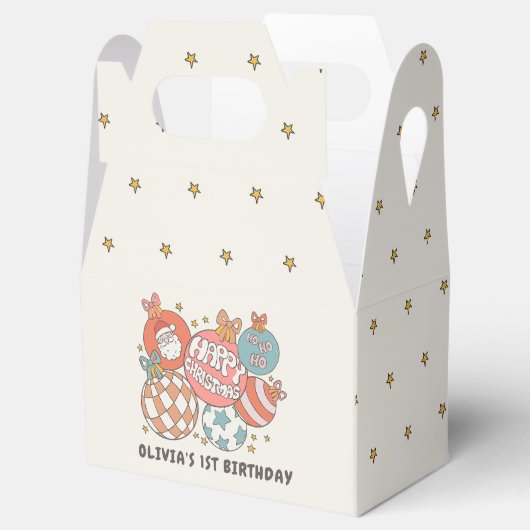 Retro Winter Kerstmis verjaardagsfeestje Bedankdoosjes (Geopend)