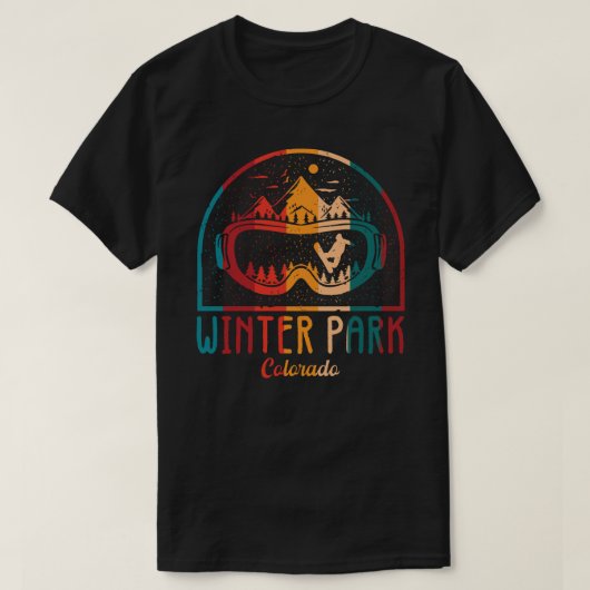 Retro Winter Park Ski Avontuur T-shirt (Design voorkant)