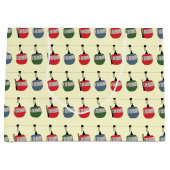 Retro Winter Ski Gondola Lift Skiërs Cream Groot Cadeauzakje (Voorkant)