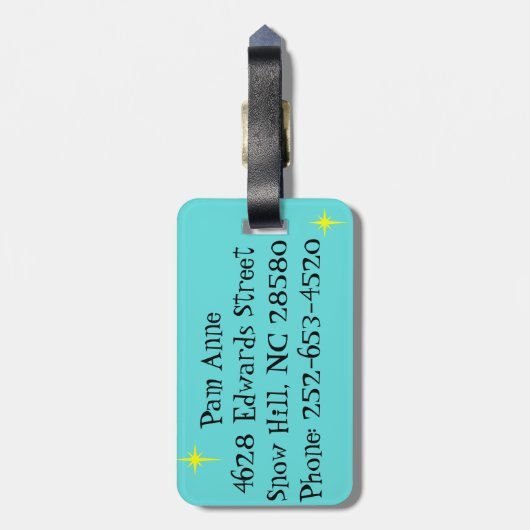 Retro Winter Ski Resort Bagagelabel (Achterkant verticaal)