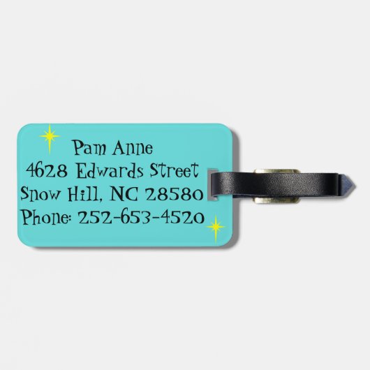 Retro Winter Ski Resort Bagagelabel (Achterkant horizontaal)