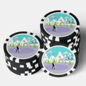 Retro Winter Ski Resort Poker Chip (Opstapeling)