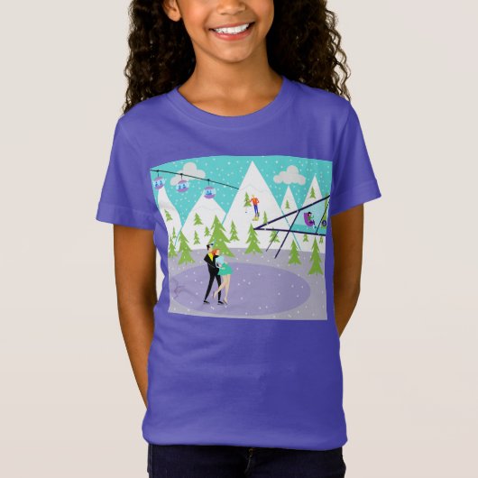 Retro Winter Ski Resort T-Shirt (Voorkant)