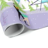 Retro Winter Ski Resort Wrappapier Cadeaupapier (Rol Hoek)