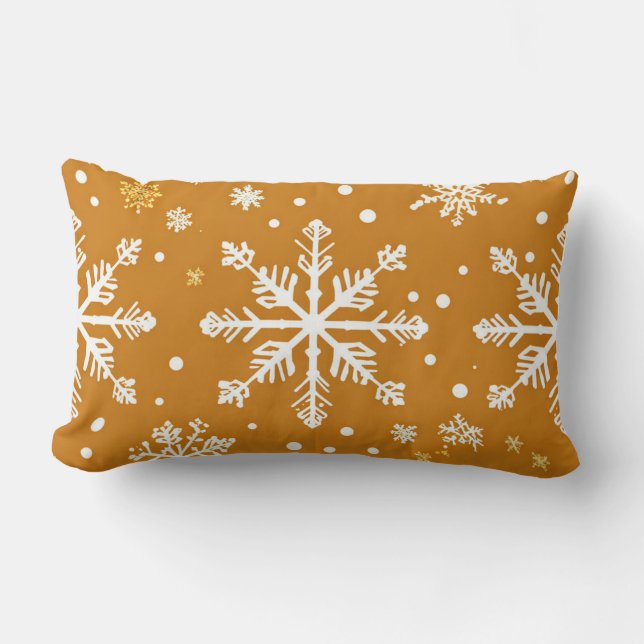 Retro  Winter Sneeuwvlok Patroon Kussen (Voorkant)