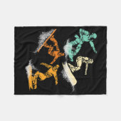Retro Winter Sport Snowboarder Snowbo Fleece Deken (Voorkant (Horizontaal))