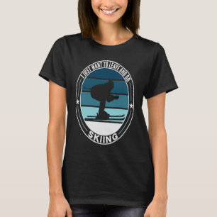 Retro Winter Sport Zonsondergang Ski Grappige skic T-shirt