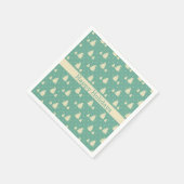 Retro Winter Trees op Turquoise met tekstband Servet (Hoek)