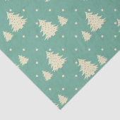 Retro Winter Trees op Turquoise Tissuepapier (Detail)