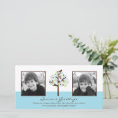 Retro Winter Vakantie Fotokaart Feestdagenkaart (Staand voorkant)